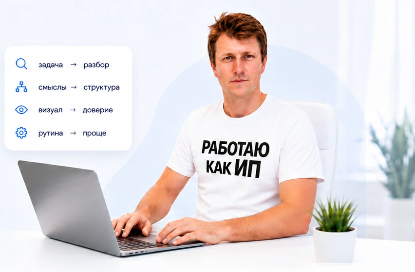 Владимир за ноутбуком